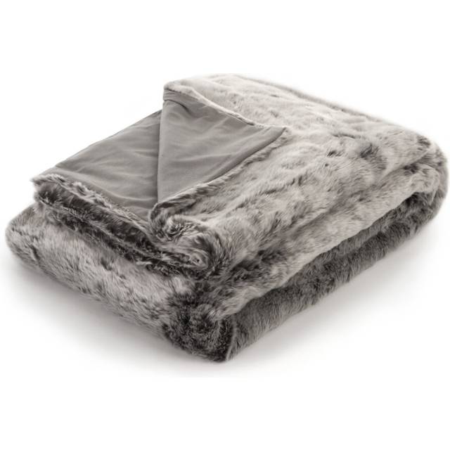 Luxury Faux Fur Throw - Grey
