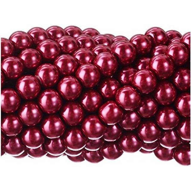 RUBYCA 200Pcs Czech Tiny Satin Luster Glass Pearl Round Bead for Beading Jewelry Making 4mm White