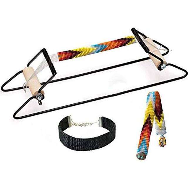 Bead Loom Wood Stainless Steel Bead Weaving Loom Frame DIY Beading Loom Jewelry Loom for Necklace Bracelet and More(#1)