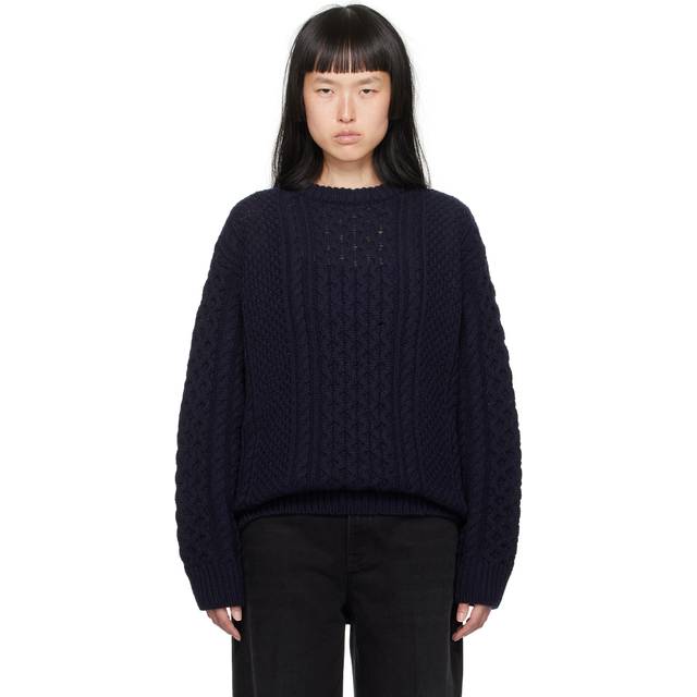 TOTEME Navy Chunky Sweater - 016 Navy - XXS