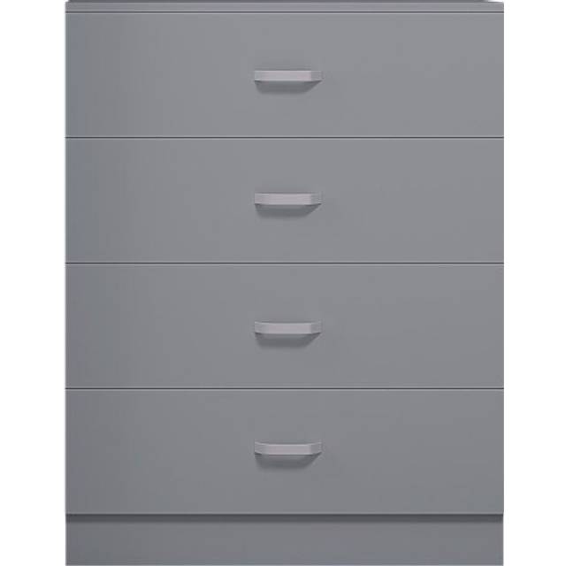 Fwstyle - Tunis 4 Drawer Chest Of Drawers Matt Grey Sideboard with Metal T-Bar Handles