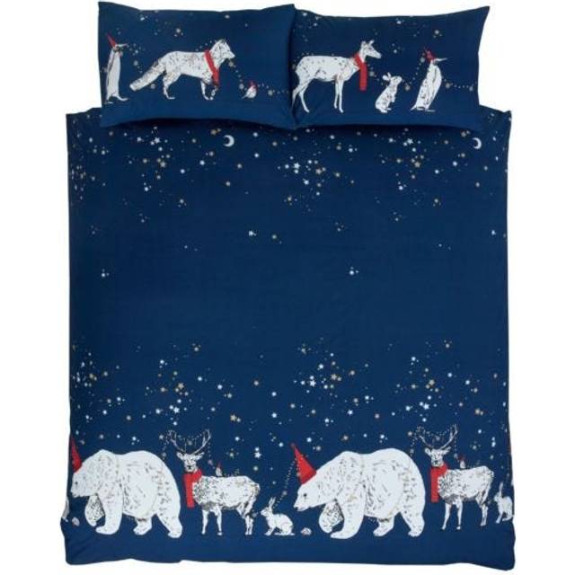 Polar Bears And Friends Navy Duvet Set - Double