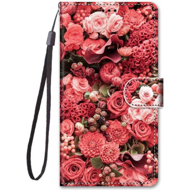 Luxury Retro Flowers Flip Case For Samsung Galaxy Note 20 Cover Floral Wallet PU Leather Cases