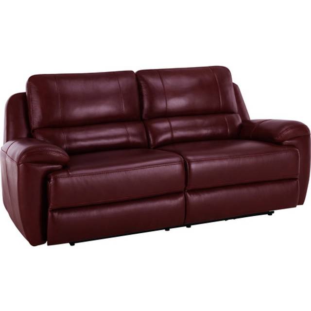 Burgundy Leather Sofas - 3 Seater Sofa - Austin Range - Oak Furnitureland