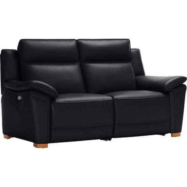 Midnight Leather Sofas - 2 Seater Electric Recliner Sofa - Dune Range - Oak Furnitureland