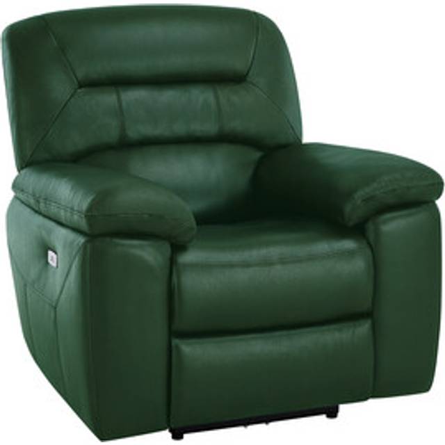 Green Leather Sofas - Electric Recliner Armchair - Hastings Range - Oak Furnitureland