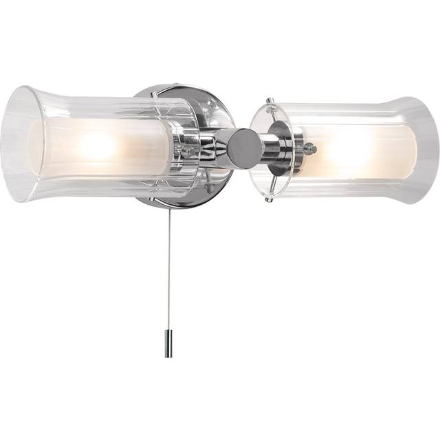 Landers 2 Light Vanity Light - Polished Chrome (8cm H X 32cm W X 12cm D)