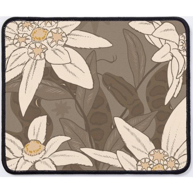 Mouse Pad Brazilian Rainbow Boa with Edelweiss Flowers 11.8 x 9.8 inch Computer Mat Gaming Office Mousepad