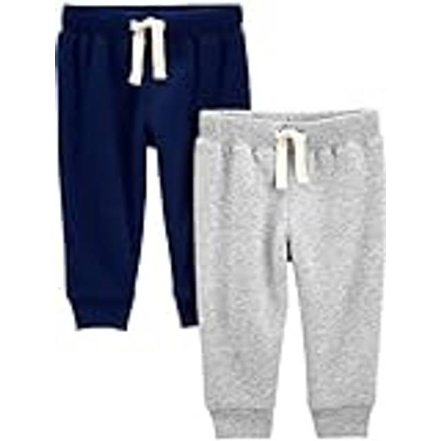 Simple Joys by Carter's Boys' 2-Pack Pull on Fleece Pants  Grey Heather/Navy  2T
