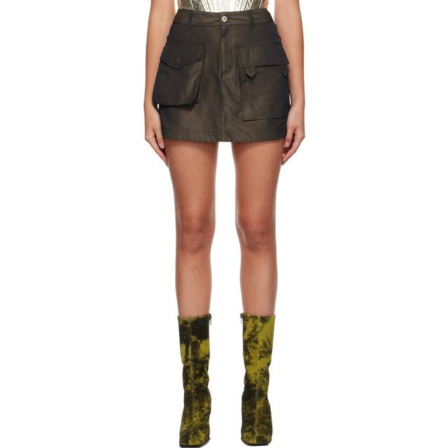 Marques Almeida Brown Patch Pocket Miniskirt - Brown - UK 4