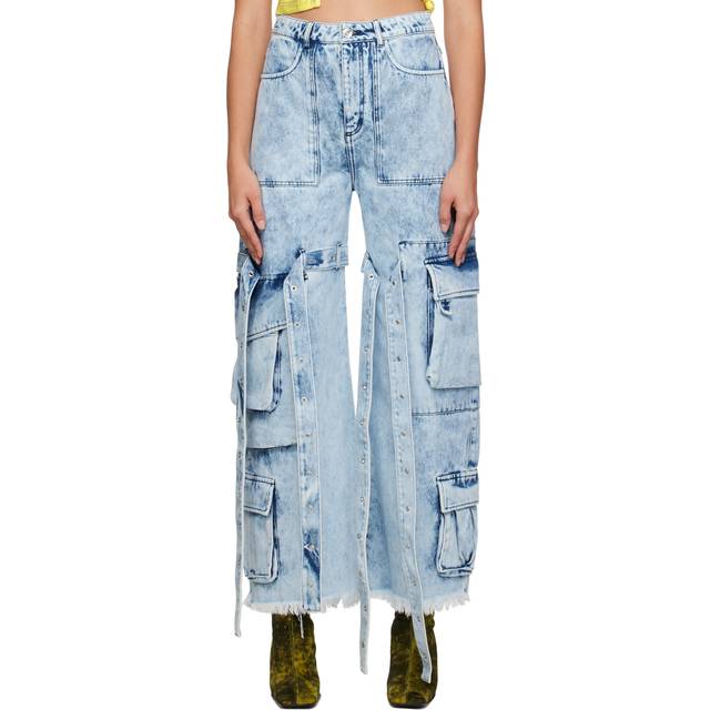 Marques Almeida Blue Multipocket Jeans - Acid Wash - UK 6