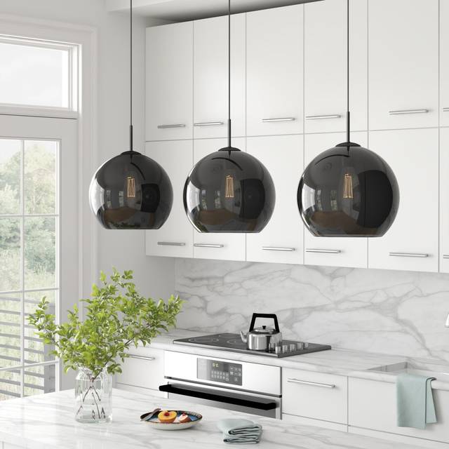 Estinville 3-Light Cluster Chandelier - Matte Black (241cm H X 30cm W X 146cm D)