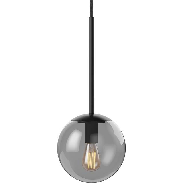 Bolia - Orb Suspension Lamp Ø 15cm - rauchgrau, schwarz matt/HxØ 36,1x15cm/Fassung 1xE14 max. 25W - black matt (36.1 x &#8960;15.0cm)