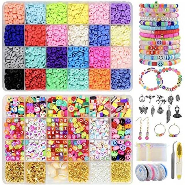 SISLAF Clay Beads Bracelet Kit Friendship 7200PCS Making Making