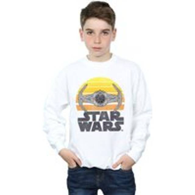(7-8 Years, White) Star Wars Boys Sunset TIE Fighter Sweatshirt