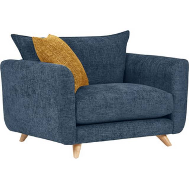 Denim Fabric Sofas - Loveseat - Dalby Range - Oak Furnitureland
