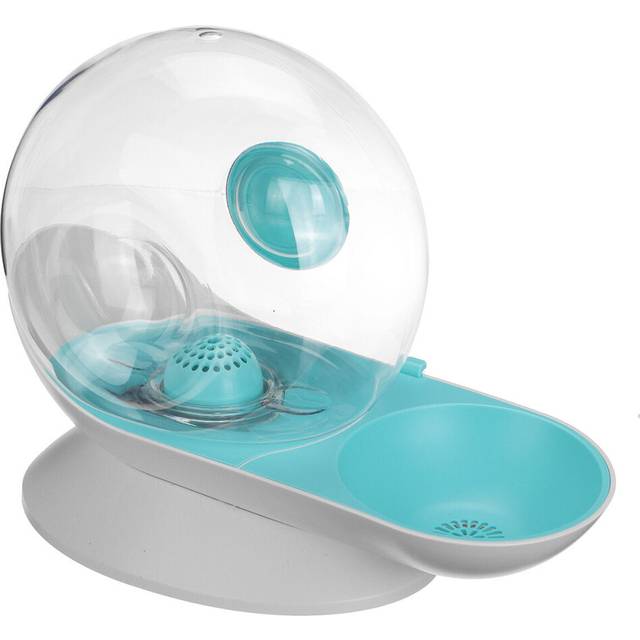(Green, Double bowl) 1.8L Pet Bowls Food Automatic Feeder Fountain Water Drinking for Cat Dog Pet Feeding Container Pet Supplies