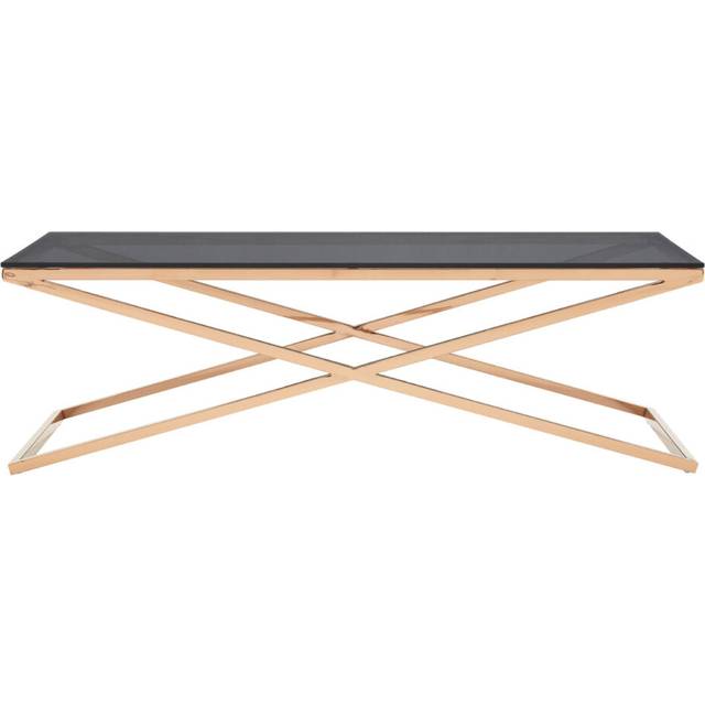 Premier Housewares - Coffee Table For Living Room Glass Coffee Table Coffee Table With Storage Black Glass Coffee Table W130 x D65 x H40cm