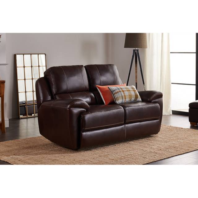 Two Tone Brown Leather Sofas - 2 Seater Sofa - Austin Range - Oak Furnitureland