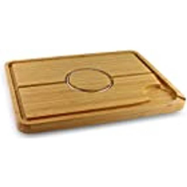 Deluxe Spiked Bamboo Wooden Roast Joint Carving & Cutting Board 48 x 36cm, Brown