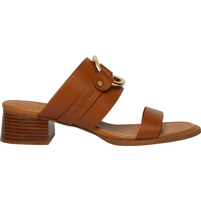 See By Chloé Women's Hana Leather Heeled Sandals - 3 - Tan
