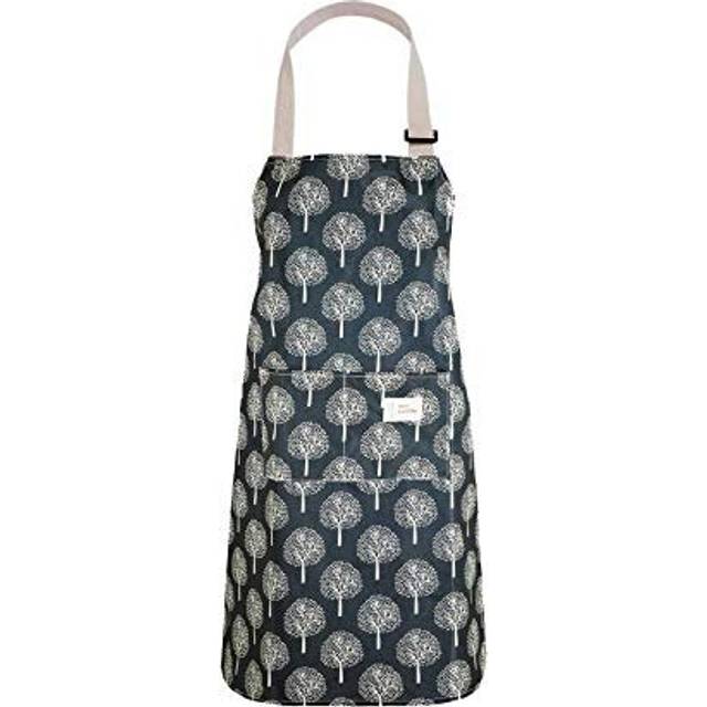 1 PC Apron For Women, Cooking Apron Cotton Linen Waterproof Chefs Aprons Kitchen Bib Apron Pinafore Apron Wipe Clean Aprons With Pockets For Kitc