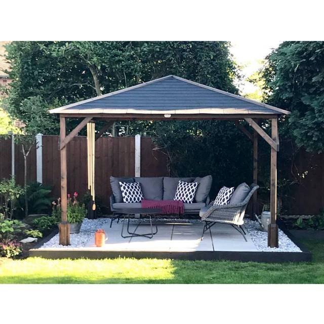 Dunster House Ltd. - Dunster House Wooden Gazebo Utopia 300 3m x 3m Heavy Duty Garden Shelter Pressure Treated and Roof Shingles