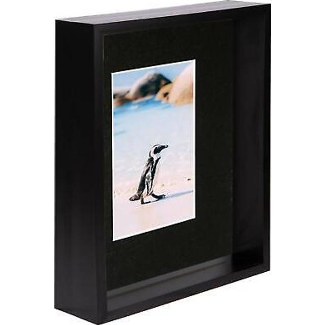 8" x 10" Black 3D Deep Box Photo Frame - with 4" x 6" Mount - Black Mount
