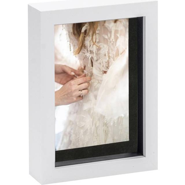 Nicola Spring - 3D Box Photo Frame - 5 x 7&#34; with 4 x 6&#34; Mount - Black (5&#34; x 7&#34;)