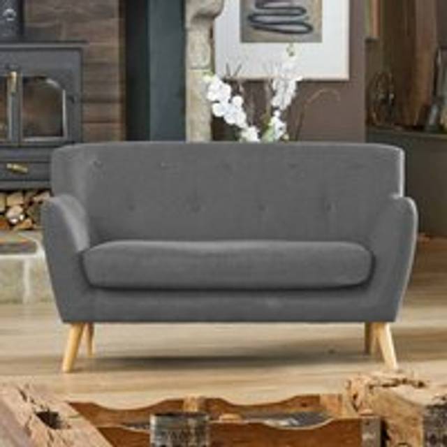 Lynwood 2 Seater Dark Grey Fabric Sofa - Artemis Home