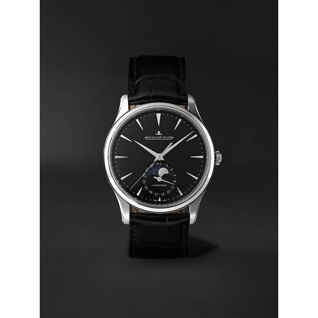 Jaeger-LeCoultre Stainless Steel Master Ultra Thin Moon Watch - Black - 39mm