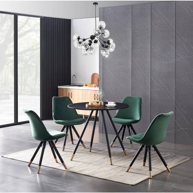 Sofia' Dorchester LUX Dining Set with a Table and Chairs Set of 4 - Green - One Size
