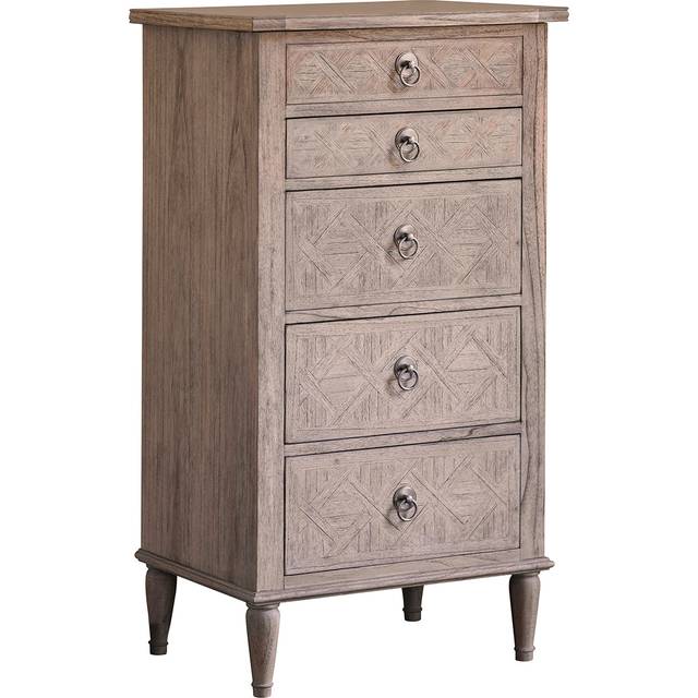 Mustique Mindy Ash Slim Chest of Drawers - Brown