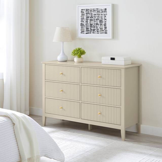 Large 6 Drawer Chest of Drawers - Hales Taupe Range Material: Furniture/Furniture Ranges/Hales Range/Hales Taupe Range