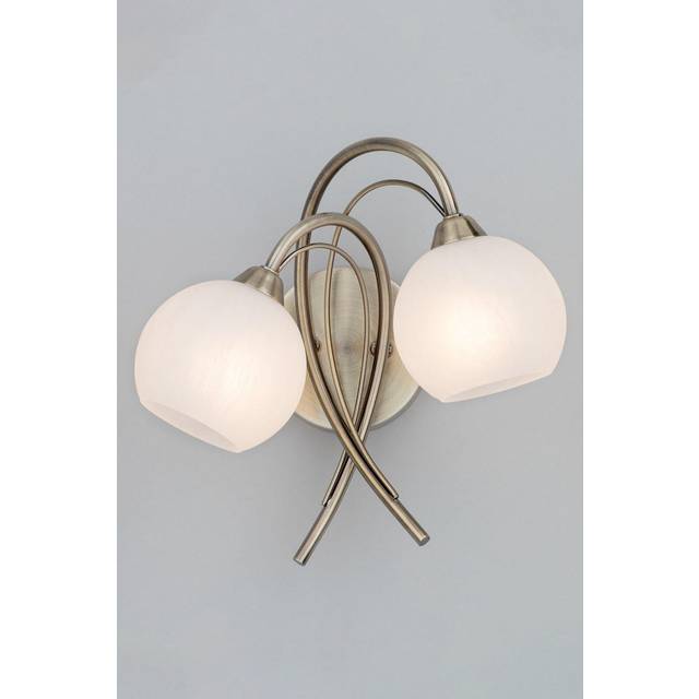 BHS Soni Wall Light - Antique Brass/Alabaster In AntiqueBrass