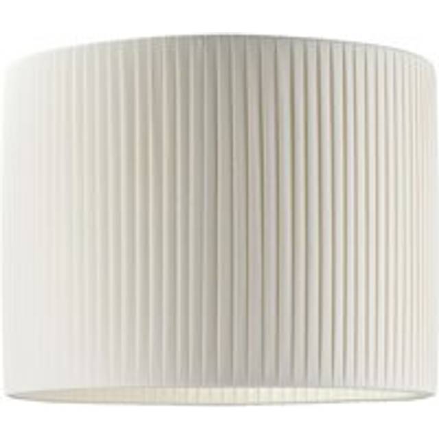 Contemporary Designer Double Pleated Cotton Fabric Drum Lamp Shade - Cream - 10 inches