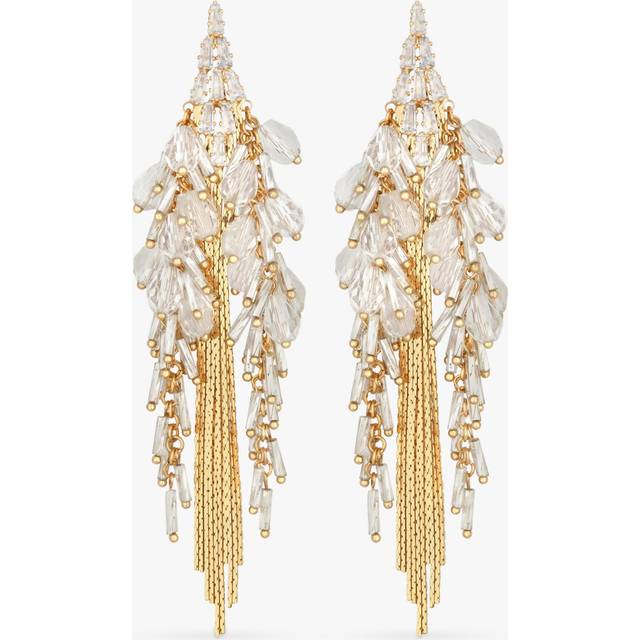 Jon Richard Gold Plated Statement Faceted Bead Linear Earrings