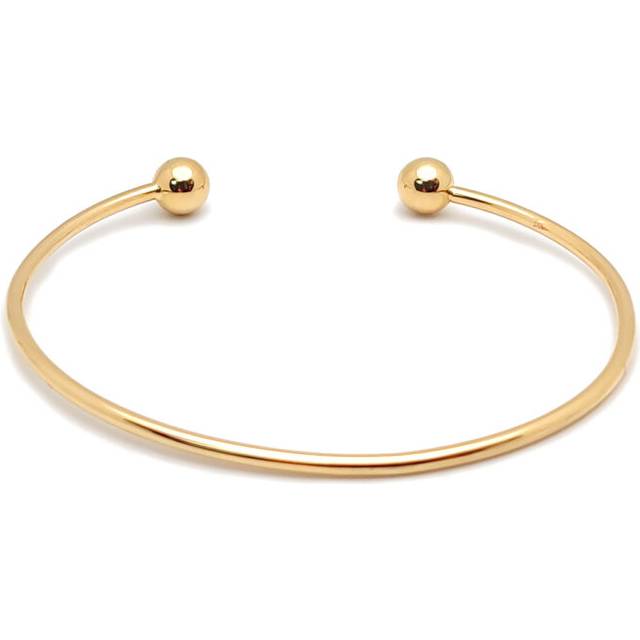 Jewelco London Kids Solid 9ct Yellow Gold 1.5mm Wire Bead Ball Torque Baby Bangle Bracelet, 5mm - JKB100