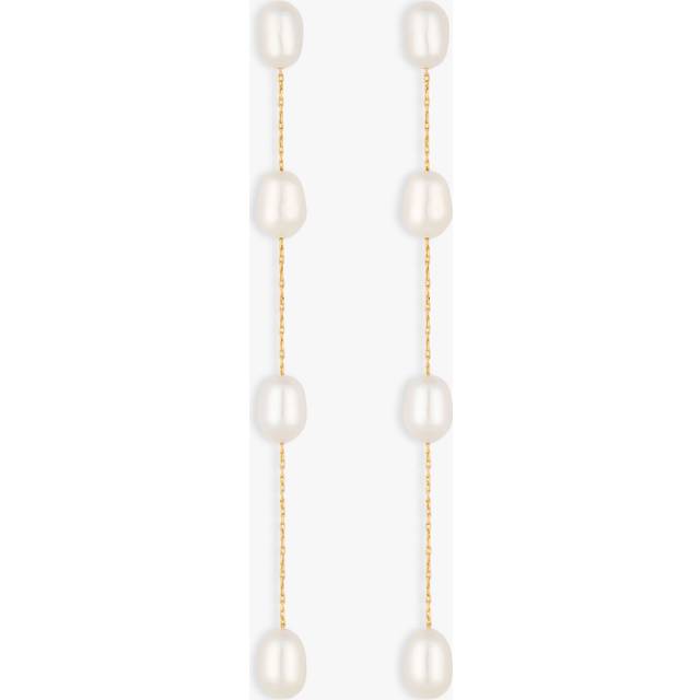 Jon Richard Jon Richard Gold Plated Fine Chain And Freshwater Pearl Earrings