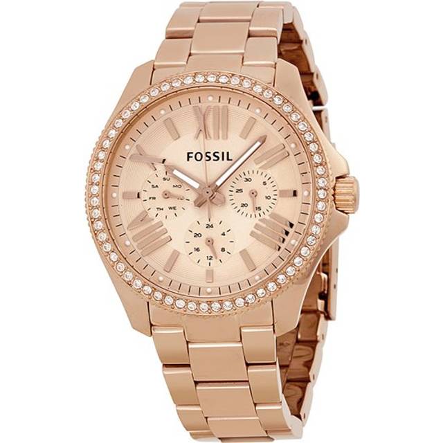 Chronograph Ladies Quartz Watch Pink Dial Stainless Steel Strap High-End Light Luxury AM4483