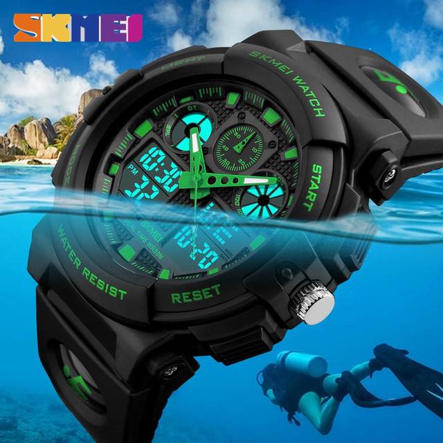 SKMEI Luxury Men Sports LED Digital Watch Military Wristwatch Waterproof Calendar Clock Stopwatch blue