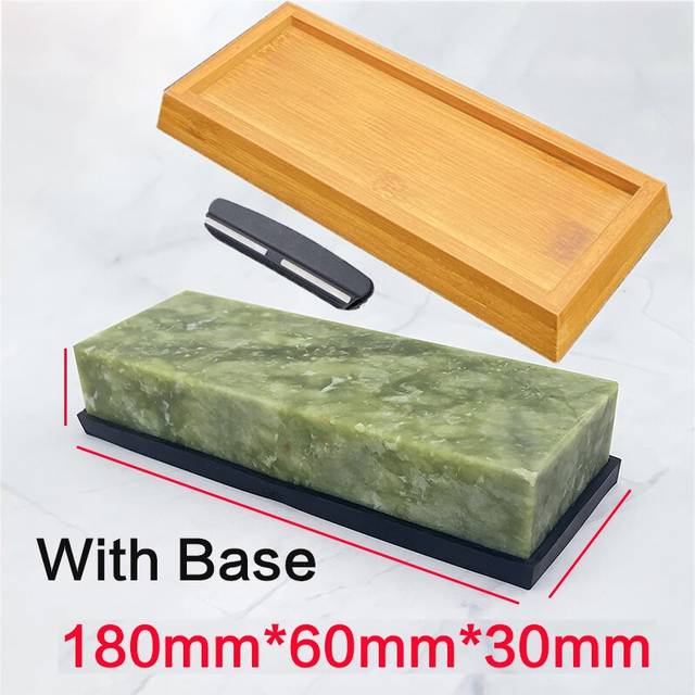 (a-Recommend) 10000 Grit Natural Green Agate Sharpening Stone Whetstone Fine Grinder Polishing Shaved Bar Kitchen Knife Sharpener Honing Tool