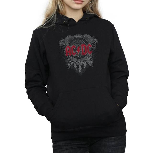 AC/DC Womens/Ladies Black Ice Cotton Hoodie L black