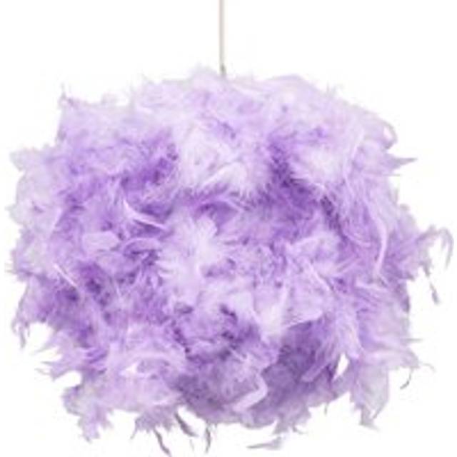 Eye-Catching and Modern Genuine Feather Denergy savingrated Pendant Light Shade - Lilac - 16 inches