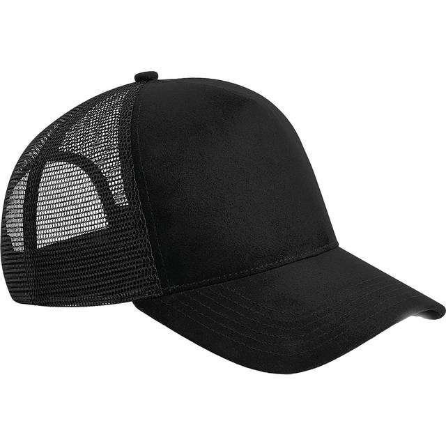 (One Size, Black) Beechfield Unisex Adult Suede Snapback Trucker Cap