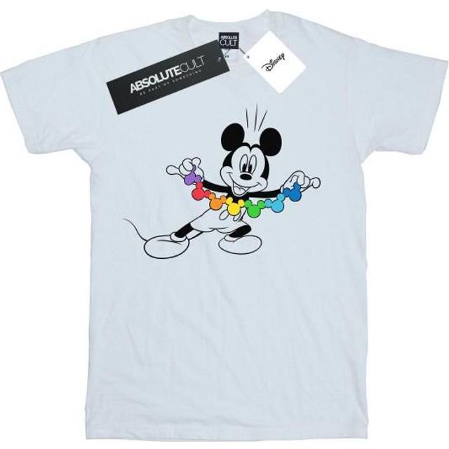 (12-13 Years, White) Disney Boys Mickey Mouse Rainbow Chain T-Shirt