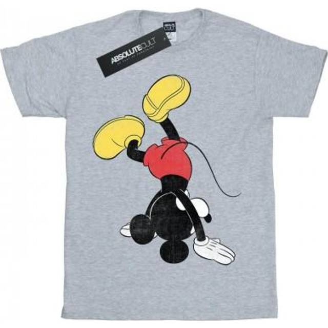 Mickey Mouse Upside Down Cotton T-Shirt - Grey - 12-13 Years