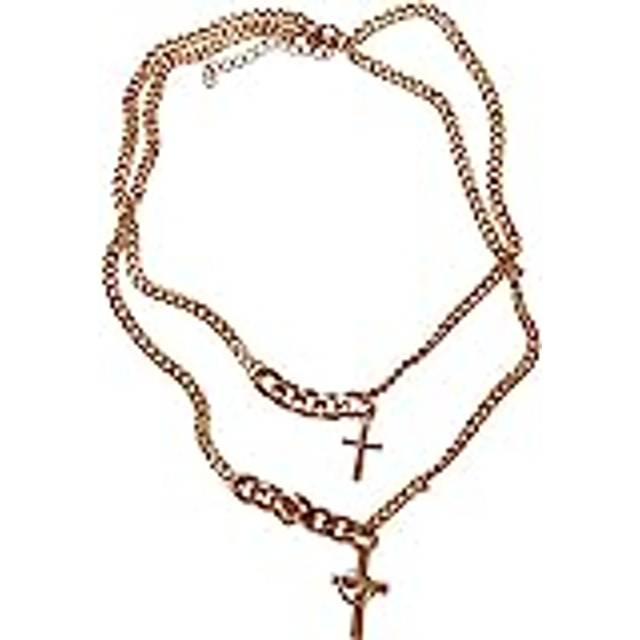 Urban Classics Accessoires UC Various Chain Cross Necklace Gold / One Size Halsband