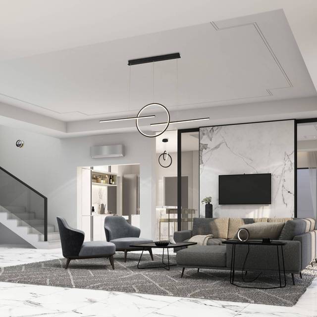 Mantra M7140 Kitesurf Centre Loop Linear Pendant 50W LED Black