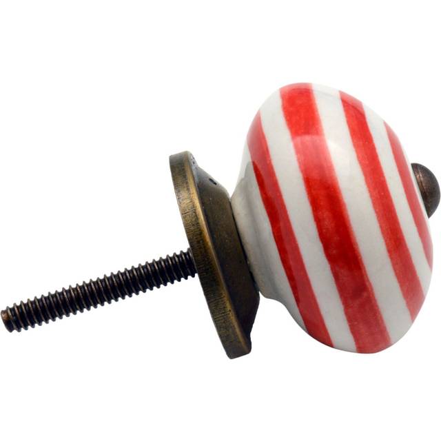 Nicola Spring - Round Ceramic Cabinet Knobs - Light Red (4cm)
